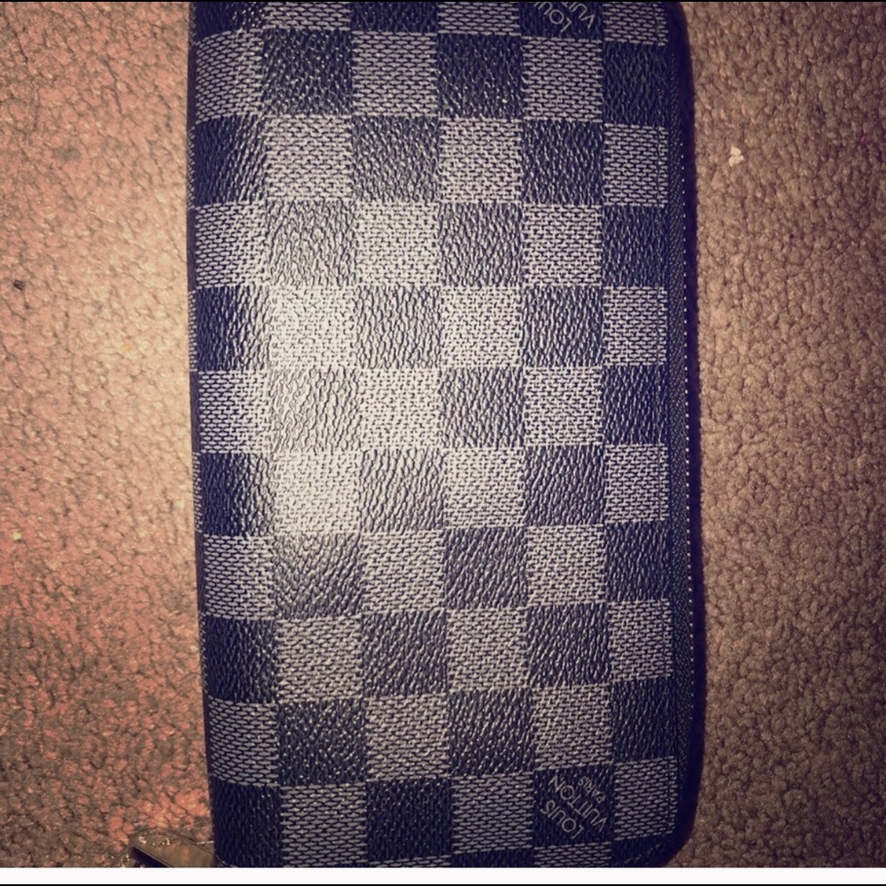 Grey and black wallet